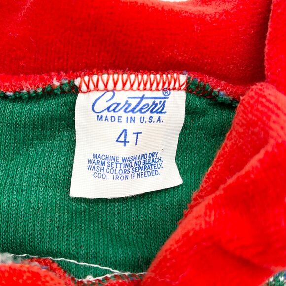 VTG Carters Toddler Size 4T Christmas Top Velour Holiday‎ Made IN USA Festive - Picture 7 of 8